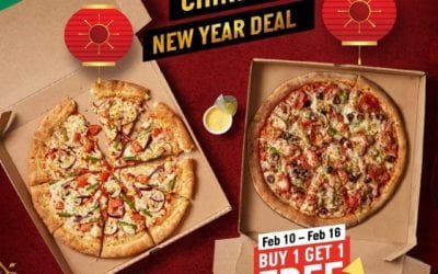 Papa John’s deal. Buy one pizza and you will get the second one for FREE. Chinese New Year
