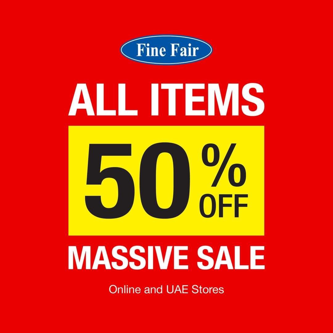 fb img 16134613001698075420548691884 ALL ITEMS 50% OFF now in Fine Fair UAE stores and online.