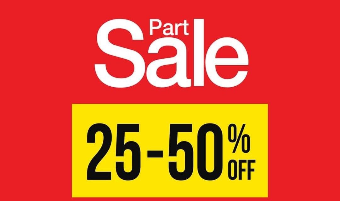 Part Sale 25-50% off at Fine Fair.