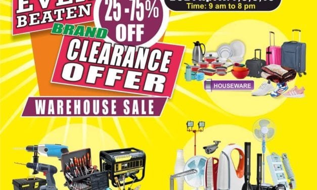 The Biggest Warehouse Sale is Back in Dubai 25-75% Discount.