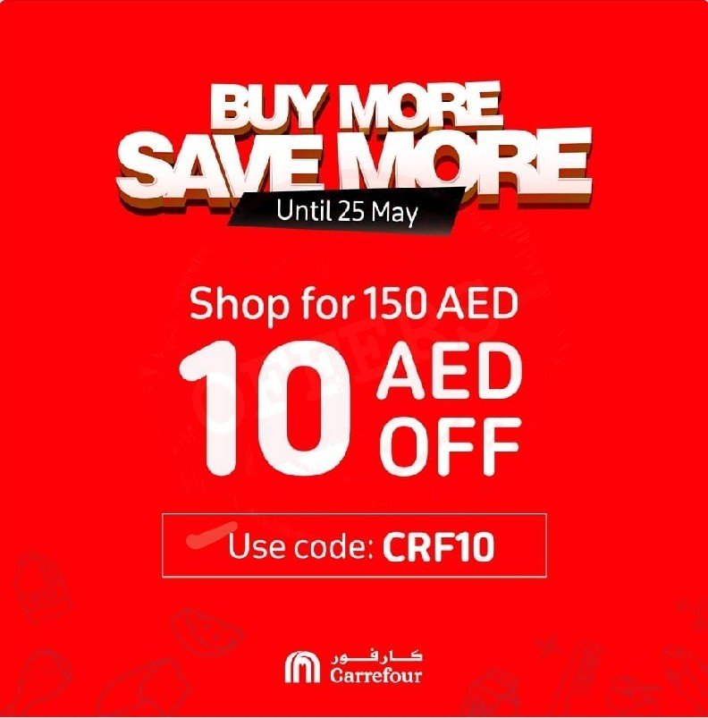 Screenshot 20210521 191030 Facebook Save more with these promo codes! Save up to 50 AED off when you shop at Carrefour.