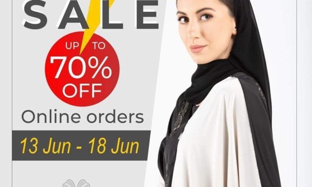 Online flash sale, get up to 70% off on Abayas & Sheilas<br>At Hanayen