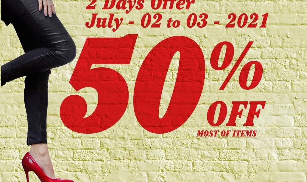 Enticing offer from Shoes4us. 50% off on footwear.