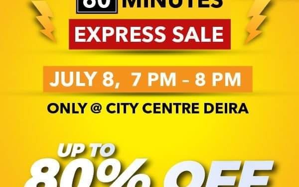 A deal that comes once and never again. Sharaf DG 60 minutes Express Sale!