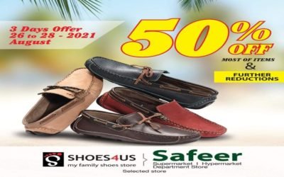 SHOES4US Exciting 3-day Sale!At 50% OFF from stores across the U.A.E. HURRY UP!!