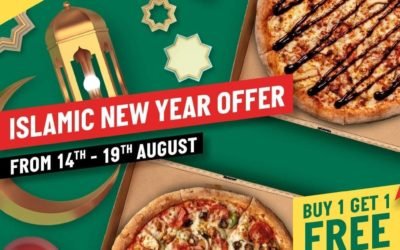 Celebrate the Islamic New Year with Papa John’s. Enjoy a FREE pizza with every pizza bought.