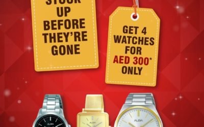 It’s raining watches this August! Pay only AED 300 and get 4 Alba Watches.