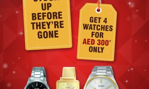 It’s raining watches this August! Pay only AED 300 and get 4 Alba Watches.