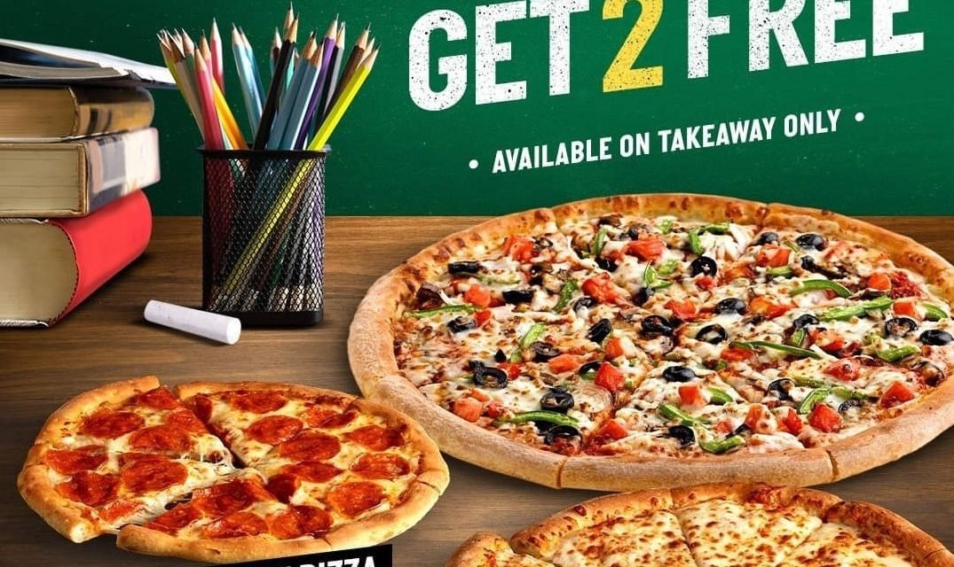 This September Enjoy two FREE pizzas with one you order at Papa John’s Pizza.