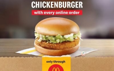 Free Chickenburger? Get one now with every online order, through McDelivery!