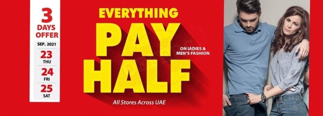 PAY HALF on all your clothing!!. Rush to Eternity Style stores NOW!