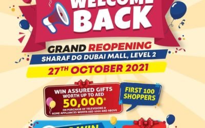 The Grand Reopening of Sharaf DG store at Dubai Mall!First 100 shoppers are in for special offers.
