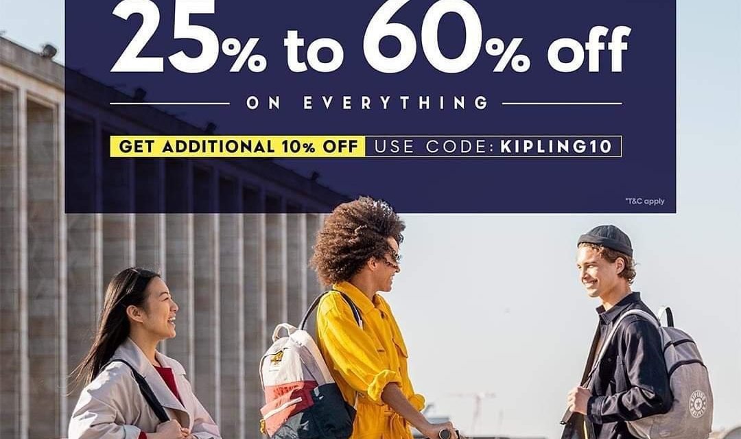 25%-60% OFF on EVERYTHING at Kipling! Shop favorite luggage at Jashanmal.