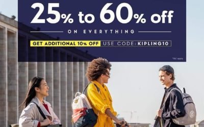 25%-60% OFF on EVERYTHING at Kipling! Shop favorite luggage at Jashanmal.