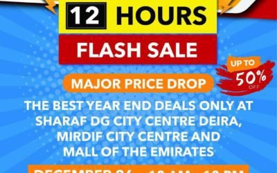 12 HOURS Flash Sale!!!The Best Year End Deals Only At Sharaf. Get Ready to be there!