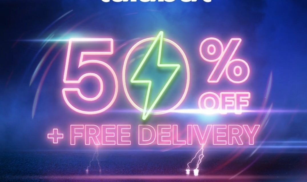 Flash Sale is back with 50% off + Free delivery! Talabat