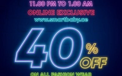 Online Exclusive – Midnight Sale! Splash yourself in 40% Discount on all kid’s wear.
