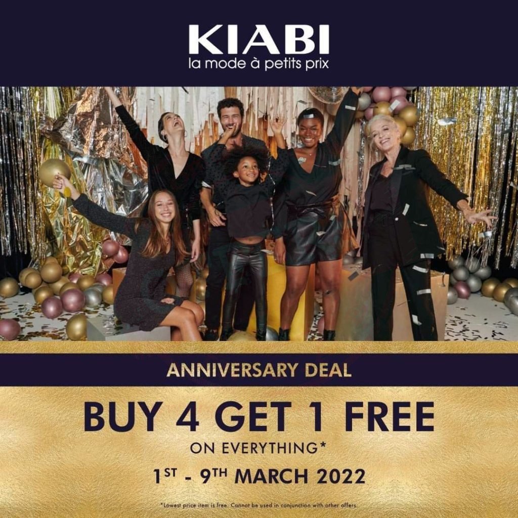 fb img 16461289109345078750848383958845 It's Kiabi Dubai Anniversary! For a limited time ONLY, Buy FOUR and get one free item.