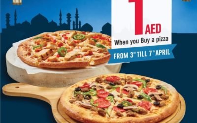 Order now one pizza and get the second for 1 AED only on www.dominos.com