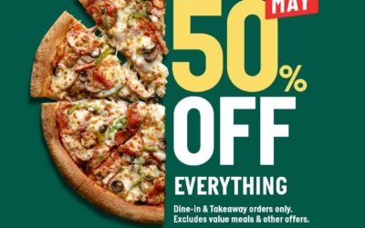 Yes, it’s true! Get 50% off on Papa John’s entire menu!