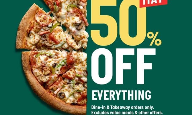 Yes, it’s true! Get 50% off on Papa John’s entire menu!