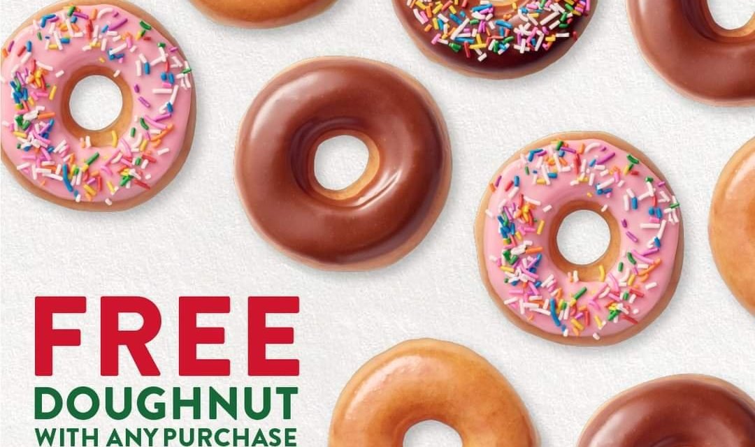 Get a free doughnut with every purchase in store from KrispyKreme