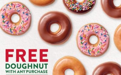 Get a free doughnut with every purchase in store from KrispyKreme
