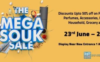 Mega Souk Sale is back at Souk Al Marfa! Discounts up to 50%.
