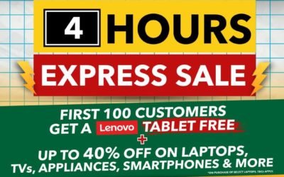 Get a FREE Tablet and everyone can enjoy up to 40% off on Laptops, Electronics, Appliances, Smartphones and more. At Sharaf DG