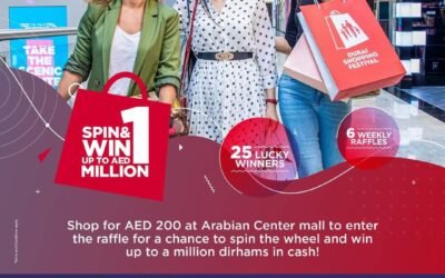 Will you be a lucky winner?Shop with AED 200 or more At Arabian Center and win up to a million dirhams!