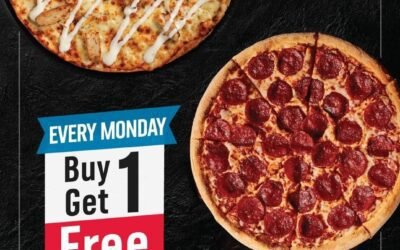 Domino’s Pizza Monday BOGO Offer. Buy Any Medium/Large Pizza & Get One Pizza Free.