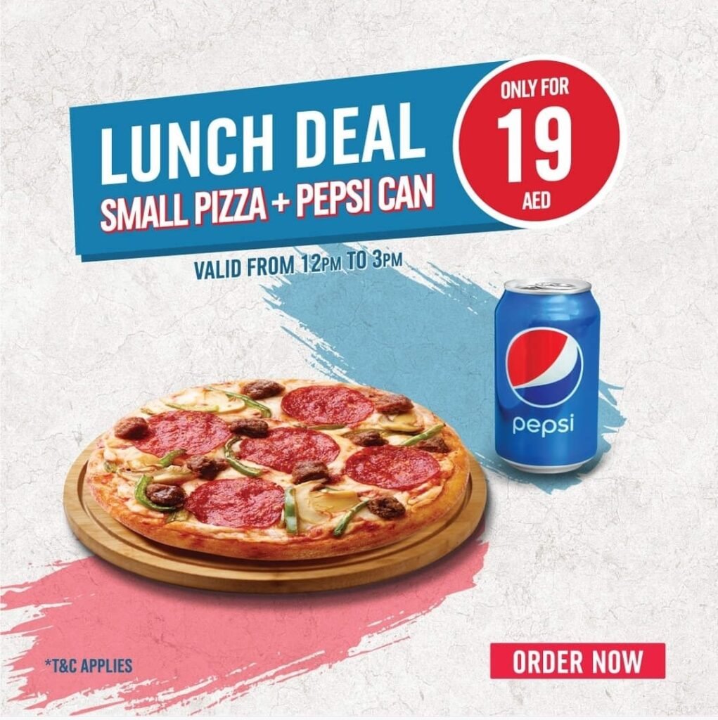screenshot 20230524 133442 facebook447754968293038861 Domino's Pizza Lunchtime Delight: Small Pizza Pepsi for Just 19 AED!