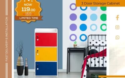 Colorful 3 door Storage Offer- Home Style