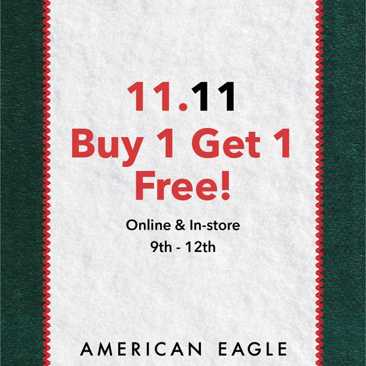 EPIC 11-11 AMERICAN EAGLE OFFER ONLINE OFFER